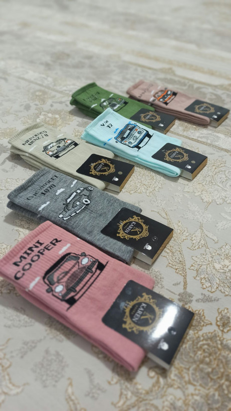 جوراب ساقدار اسپرت طرح ماشینی نخ ایرانی 12جفتی کد:۱۰۱