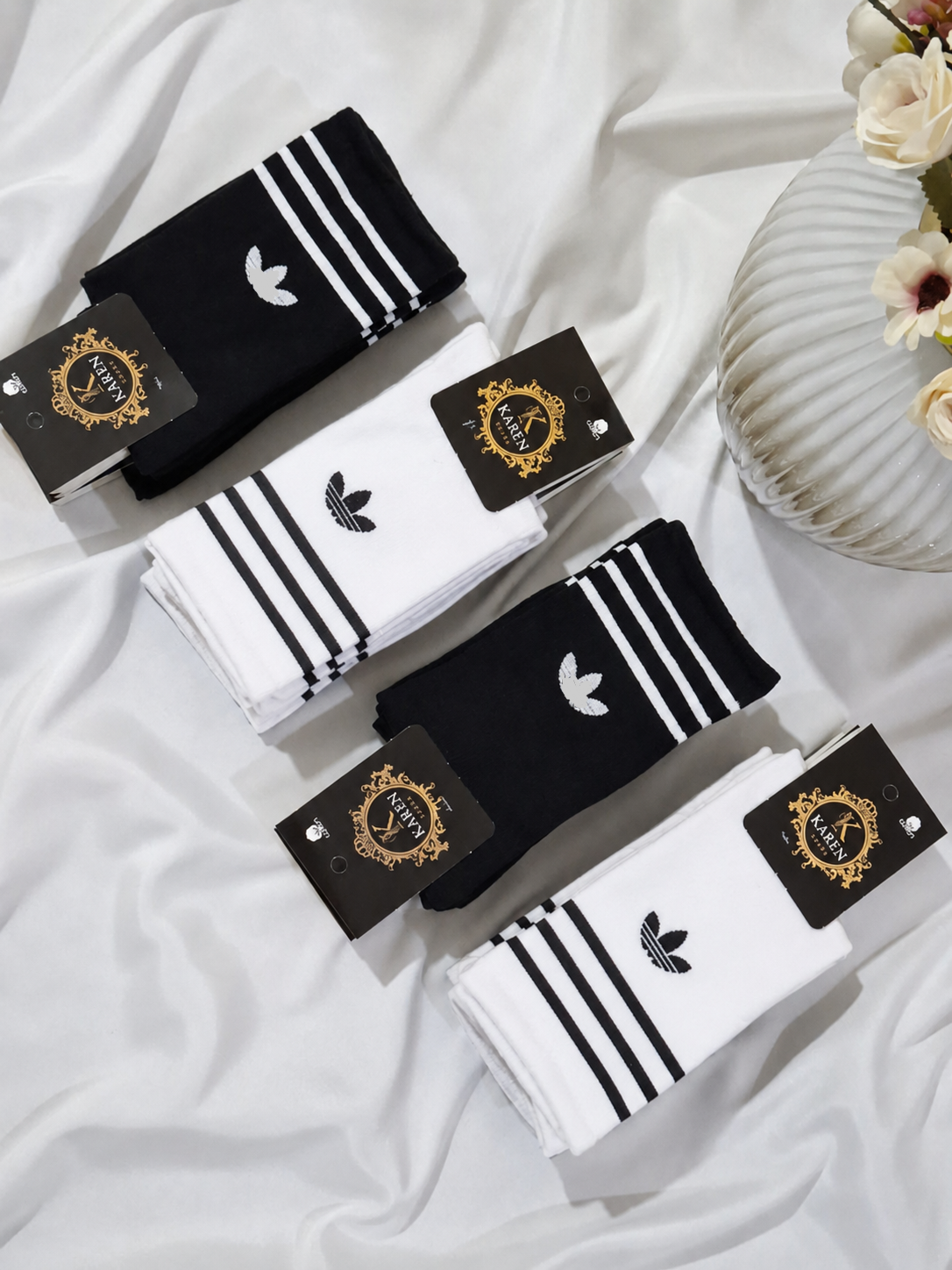 جوراب اسپورت ساقدار طرح Adidas نخ ایرانی ۱۲ جفتی کد: ۱۳6