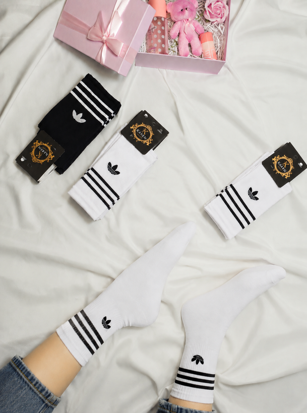 جوراب اسپورت ساقدار طرح Adidas نخ ایرانی ۱۲ جفتی کد: ۱۳6